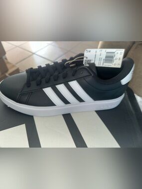 adidas Black and White Grand Court Sneaker